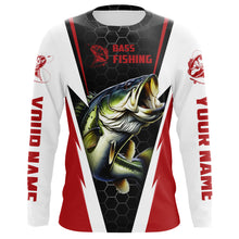 Load image into Gallery viewer, Personalized Bass Fishing jerseys, Bass Fishing Long Sleeve Fishing tournament shirts | red IPHW3400
