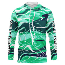 Load image into Gallery viewer, Green Water Waves Camo Custom Long Sleeve Performance Fishing Shirts For Men Women, Fishing Jerseys IPHW5865