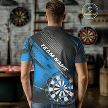 Load image into Gallery viewer, Custom Grunge Blue Dartboard Dart Team Polo Shirts For Men, Dart Players Jerseys IPHW9975