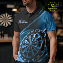 Load image into Gallery viewer, Custom Black And Blue Dartboard Dart Team Jerseys, Dart League Polo Shirt For Men IPHW9993