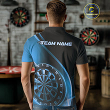 Load image into Gallery viewer, Custom Black And Blue Dartboard Dart Team Jerseys, Dart League Polo Shirt For Men IPHW9993