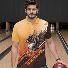 Load image into Gallery viewer, Personalized Tribal Eagle Bowling Men Polo Shirts, Eagle Bowling Team Bowling League Shirt IPHW8806
