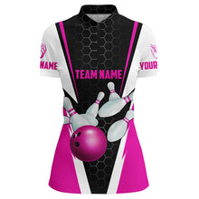 Load image into Gallery viewer, Bowling Shirts For Women Custom Name And Team Name Strike Bowling Ball And Pins, Team Bowling Shirts IPHW4595