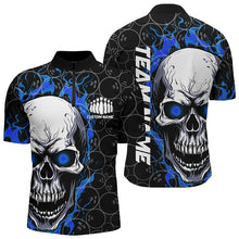 Load image into Gallery viewer, Custom Skull Bowling Quarter-Zip Shirt For Men,Flame Bowler Jerseys  5008IPHW