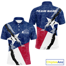 Load image into Gallery viewer, Custom Bowling Pattern Texeas Bowling Polo Shirts For Men, Texas Bowling League Shirt IPHW9630