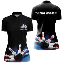 Load image into Gallery viewer, Custom Bowling Shirts For Women, Bowling Uniform Patriotic Bowling Team Shirt IPHW7370