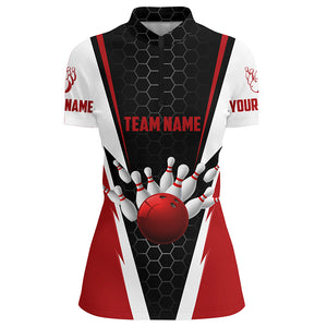 Bowling Shirts For Women Custom Team Name Strike Bowling Ball And Pins, Team Bowling Shirts IPHW4968