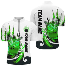 Load image into Gallery viewer, Custom Blue Flame Bowling Shirts For Men, Galaxy Bowling Team Shirts Bowling Uniform IPHW7085