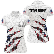 Load image into Gallery viewer, Custom Patriotic Bowling Shirts For Women, US Bowling Team Shirts American Flag Bowling IPHW7380