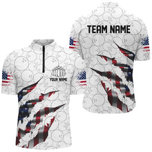 Load image into Gallery viewer, Custom Patriotic Bowling Shirts For Men, US Bowling Team Shirts American Flag Bowling IPHW7380