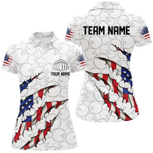 Load image into Gallery viewer, Custom Patriotic Bowling Shirts For Women, US Bowling Team Shirts American Flag Bowling IPHW7381