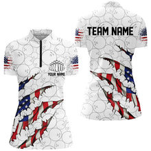 Load image into Gallery viewer, Custom Patriotic Bowling Shirts For Women, US Bowling Team Shirts American Flag Bowling IPHW7381