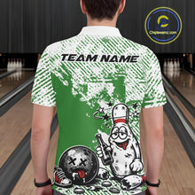 Load image into Gallery viewer, Green Custom Funny Drunk Bowling Ball And Pin Bowling Beer Men Polo Shirt, Bowler Jersey IPHW11240