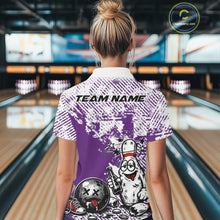 Load image into Gallery viewer, Purple Custom Funny Drunk Bowling Ball And Pin Bowling Beer Women Polo Shirt, Bowler Jersey IPHW11241