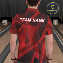 Load image into Gallery viewer, Custom Red Fragmental Pattern Background Men Bowling Team Polo Shirt, Bowling Jerseys IPHW11428