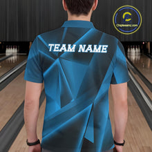 Load image into Gallery viewer, Custom Blue Fragmental Pattern Background Men Bowling Team Polo Shirt, Bowling Jerseys IPHW11429