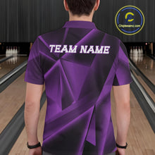Load image into Gallery viewer, Custom Purple Fragmental Pattern Background Men Bowling Team Polo Shirt, Bowling Jerseys IPHW11430