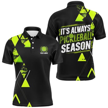 Men'S Pickleball Shirts With Custom Name Sayings "It'S Always Pickleball Season" | Green IPHW6913