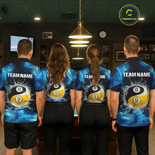 Load image into Gallery viewer, Personalized Water Yin &amp; Yang Billiard Polo &amp; Quarter-Zip Shirt For Men 8 Ball Billiard Team Jersey NYN2833