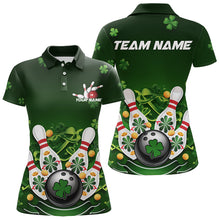 Load image into Gallery viewer, Custom Green St Patrick'S Day Bowling Polo Shirts For Women, Team Bowling Outfits IPHW8374