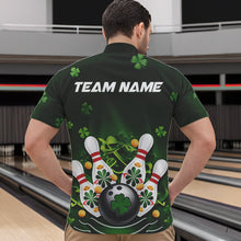 Load image into Gallery viewer, Custom Green St Patrick'S Day Bowling Quarter-Zip Shirts For Men, Saint Patrick Team Bowling Outfits IPHW8374