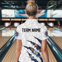 Load image into Gallery viewer, Custom Michigan Flag Bowling Team Polo Shirts For Women, Michigan Bowling League Shirt IPHW9837