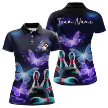 Load image into Gallery viewer, Custom Butterfly Bowling Polo Shirts For Women, Bowling Team Shirt With Butterflies IPHW8147