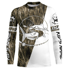 Load image into Gallery viewer, Catfish Fishing Grass Camo Custom Long Sleeve Fishing Shirts, Catfish Tournament Fishing Jerseys IPHW5778