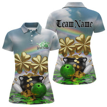 Load image into Gallery viewer, Custom Saint Patricks Day Bowling Polo Team Shirts For Women, Lucky Bowling League Shirt IPHW8573