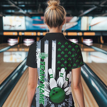 Load image into Gallery viewer, Custom Saint Patricks Bowling Polo Shirts For Women, Shamrock Flag US Bowling Team Shirt IPHW8575