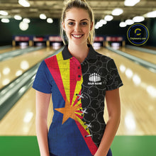 Load image into Gallery viewer, Arizona Flag Custom Bowling Team Shirts For Women, Patriotic Bowling League Shirt IPHW10718