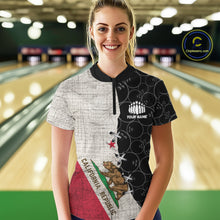 Load image into Gallery viewer, California Flag Custom Bowling Team Shirts For Women, Patriotic Bowling League Shirt IPHW10721