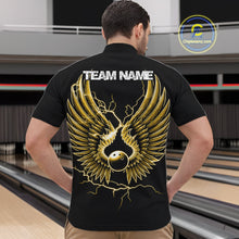 Load image into Gallery viewer, Custom Yellow Lightning Bowling Ball With Wings Bowling Men Team Shirt, Bowling Jerseys IPHW10732