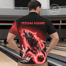 Load image into Gallery viewer, Red Flame Wolf Custom Bowling Team Shirt For Men, Fire Wolf Bowling Jerseys IPHW10735