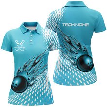Load image into Gallery viewer, Personalized Flame Bowling Shirts For Women, Bowling Ball Custom Bowling Team Shirt IPHW4977