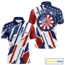 Load image into Gallery viewer, Custom Red, White And Blue Patriotic Dart Jerseys, US Flag Dart Team Men Polo Shirt IPHW9694
