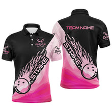 Load image into Gallery viewer, Strike Bowling Pink Bowling Polo Shirts For Men, Custom Bowling Team Shirts Bowler Outfit IPHW5241