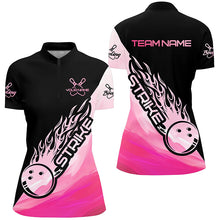 Load image into Gallery viewer, Strike Bowling Pink Bowling Polo Shirts For Women, Custom Bowling Team Shirts Outfit IPHW5241