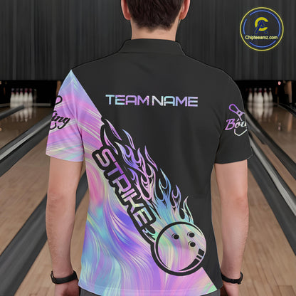 Strike Bowling Polo Shirts For Men, Custom Bowling Team Shirts Bowler Outfit IPHW5242