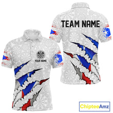 Load image into Gallery viewer, Custom Puerto Rico Flag Dart Team Polo Shirt For Men, Puerto Rico Dart Jerseys IPHW10021