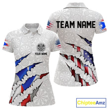Load image into Gallery viewer, Custom Puerto Rico American Flag Dart Team Polo Shirt For Women, Patriotic Dart Jerseys IPHW10022