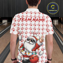 Load image into Gallery viewer, Custom Funny Santa Claus Christmas Bowling Men Polo Shirts, Xmas Bowling Team Shirt IPHW10111