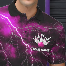 Load image into Gallery viewer, Pink Thunder Lightning Custom Cobra Snake Bowling Polo Shirts For Men, Bowling Team Shirt IPHW8899