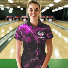 Load image into Gallery viewer, Pink Thunder Lightning Custom Cobra Snake Bowling Polo Shirts For Women, Bowling Team Shirt IPHW8899