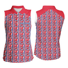 Load image into Gallery viewer, Custom American Flag Pickleball Polo Shirts, Patriotic Pickleball Jerseys For Women IPHW6942