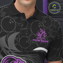 Load image into Gallery viewer, Custom Black And Purple Cobra Snake Bowling Polo Shirts For Men, Cobra Bowling Team Shirt IPHW9700