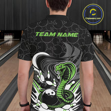 Load image into Gallery viewer, Custom Black And Green Cobra Snake Bowling Polo Shirts For Men, Cobra Bowling Team Shirt IPHW9701