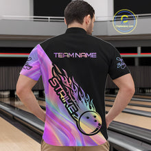 Load image into Gallery viewer, Custom Hologram Flame Strike Bowling Quarter-Zip Shirts For Men, Bowling Team Bowler Outfit IPHW9861