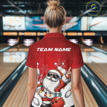 Load image into Gallery viewer, Custom Funny Santa Claus Christmas Bowling Women Quarter-Zip Shirts, Xmas Bowling Outfit IPHW10116