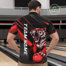Load image into Gallery viewer, Custom Black And Red Tiger Bowling Team Men Shirt, Bowling League Shirt Bowler Uniform IPHW10775